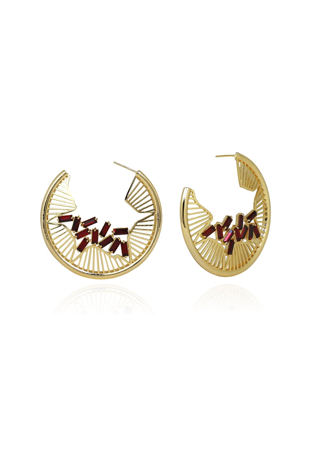 Buy Swarovski Baguette Hoops For Women Online at ScrollnShops